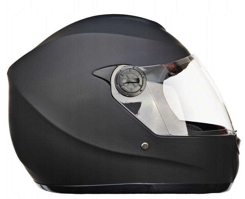 Motorcycle helmet scooter moped black mat S 101 closed inegralny