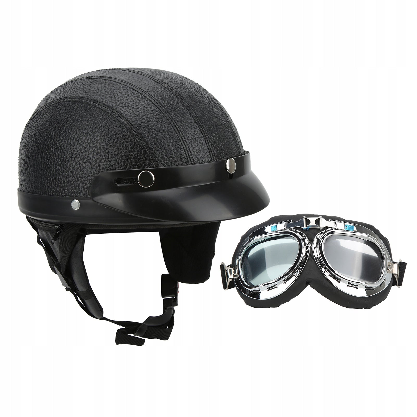 Motorcycle helmet with UV anti-fog goggles
