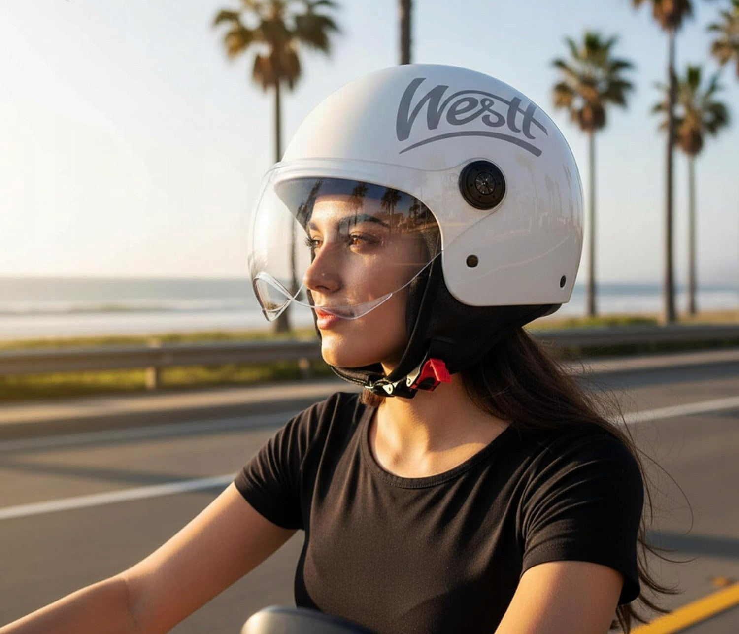 Motorcycle helmet with visor light size S (55-56 cm) WESTT white Size S