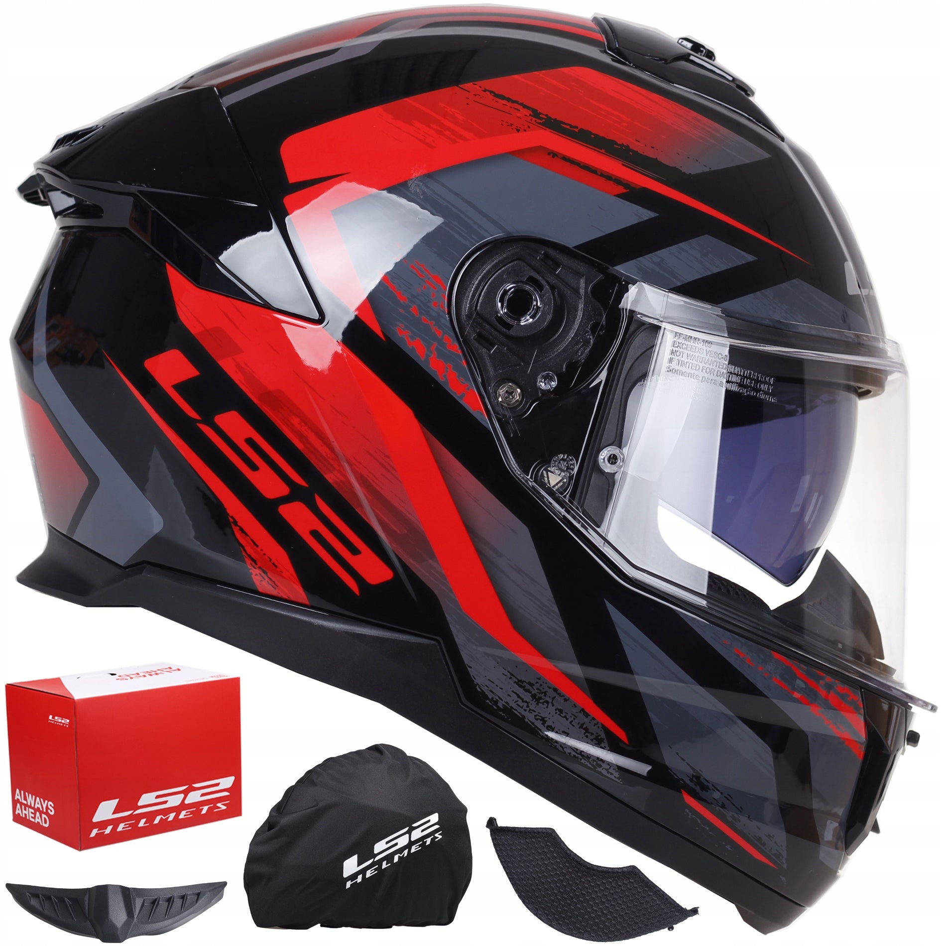 Motorcycle integral helmet LS2 FF808 STREAM II ECE 22.06 Fury red BLENDA