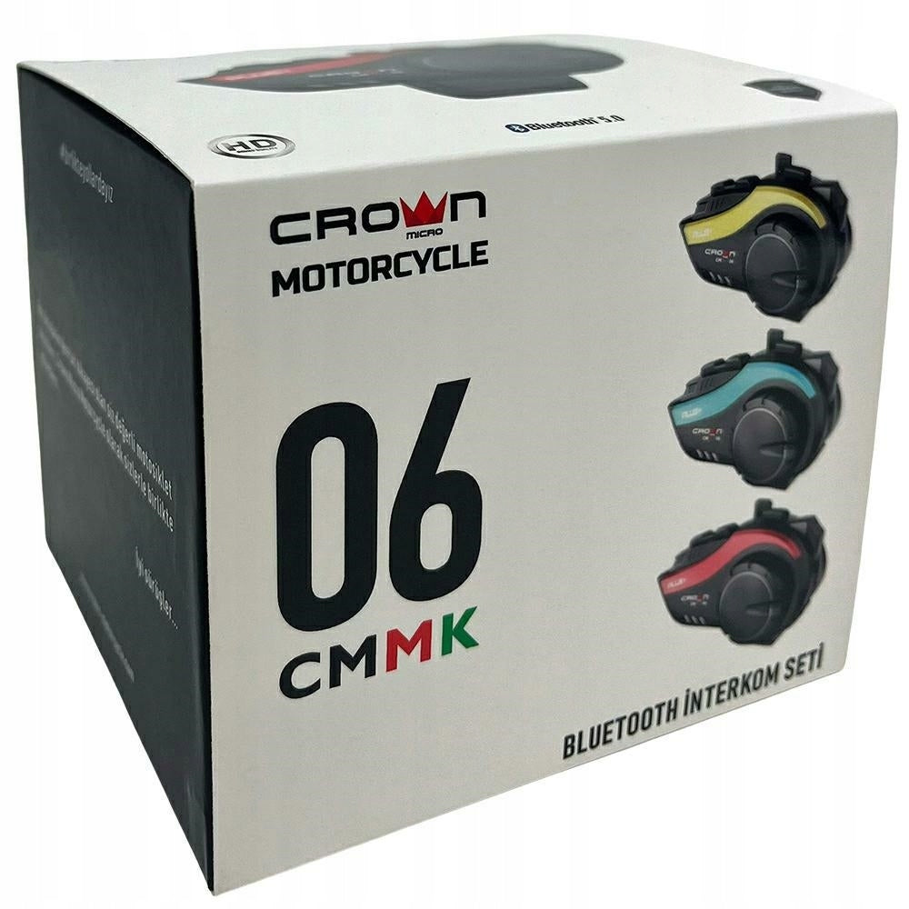 Motorcycle intercom Crown CMMK-06 Bluetooth 5.0 black Product weight with unit packaging 0.15 kg