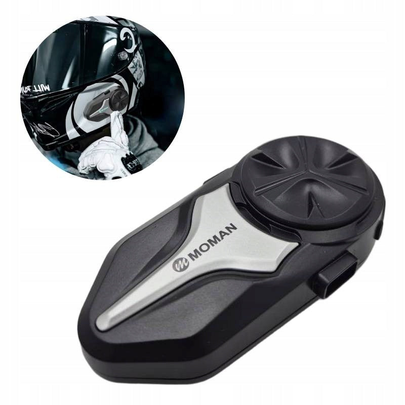 Motorcycle intercom MOMAN CP-X communicator, battery 1000mAh, 2000m MESH