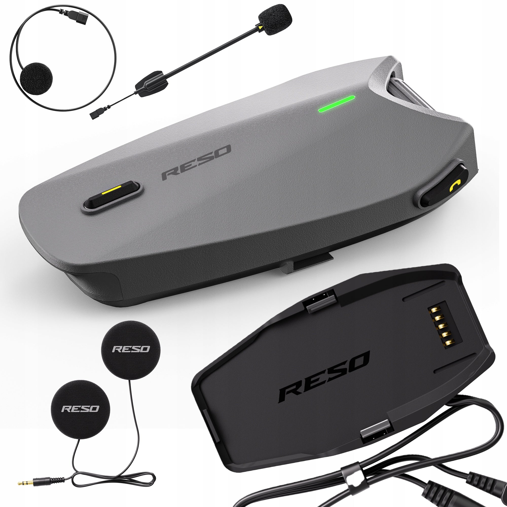 Motorcycle intercom ResoPilot Neo Mesh magnetic mounting up to 15 pers. up to12km