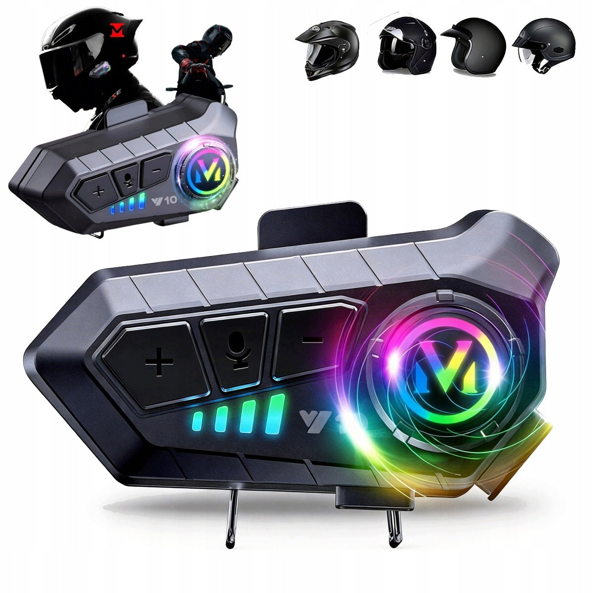 Motorcycle intercom bluetooth y10 for motorcyclists voice assistant