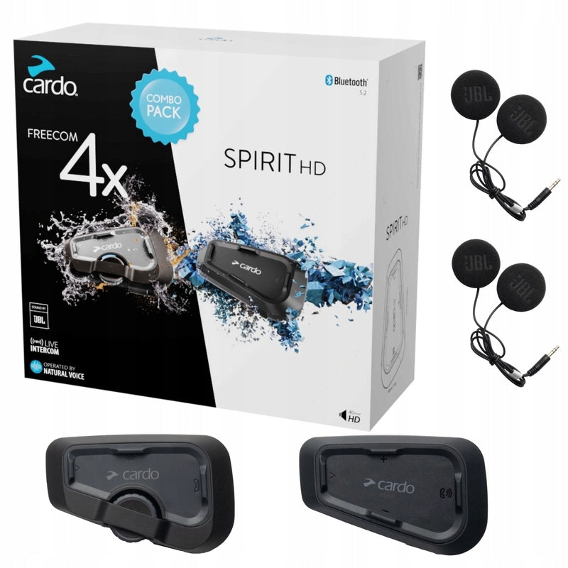 Motorcycle intercom set CARDO FREECOM 4X + SPIRIT HD