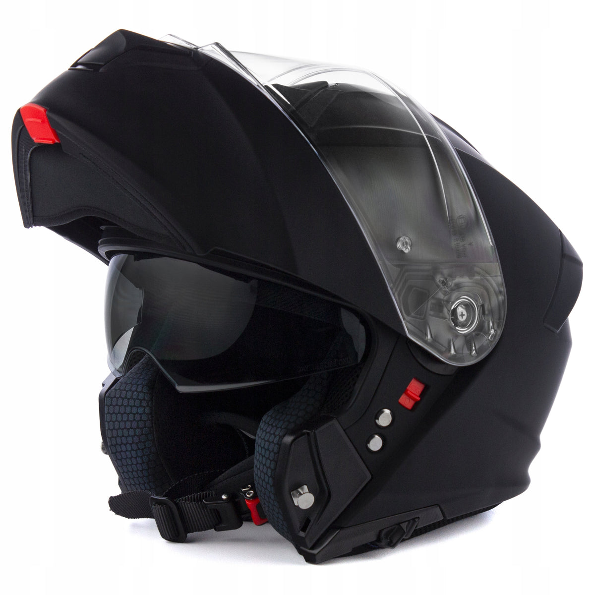 Motorcycle jaw helmet APEX MI100 Solid black mat PINLOCK blend M Packaging status original