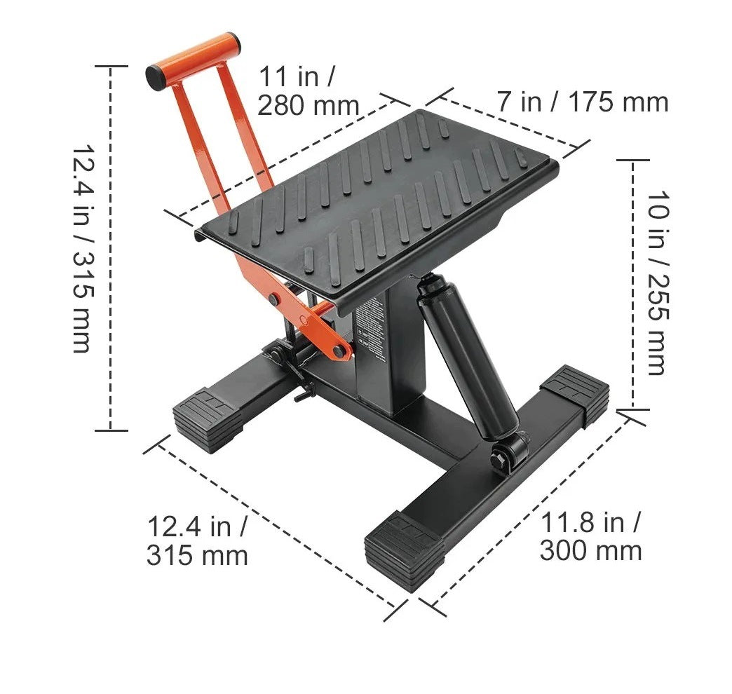 Motorcycle lift 200kg strong black hydraulic 255-460mm repair Manufacturer no brand