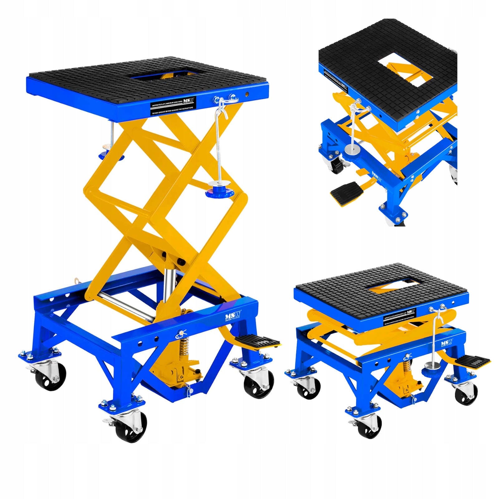 Motorcycle lift MSW 135kg 350-870mm platform 410x350mm workshop