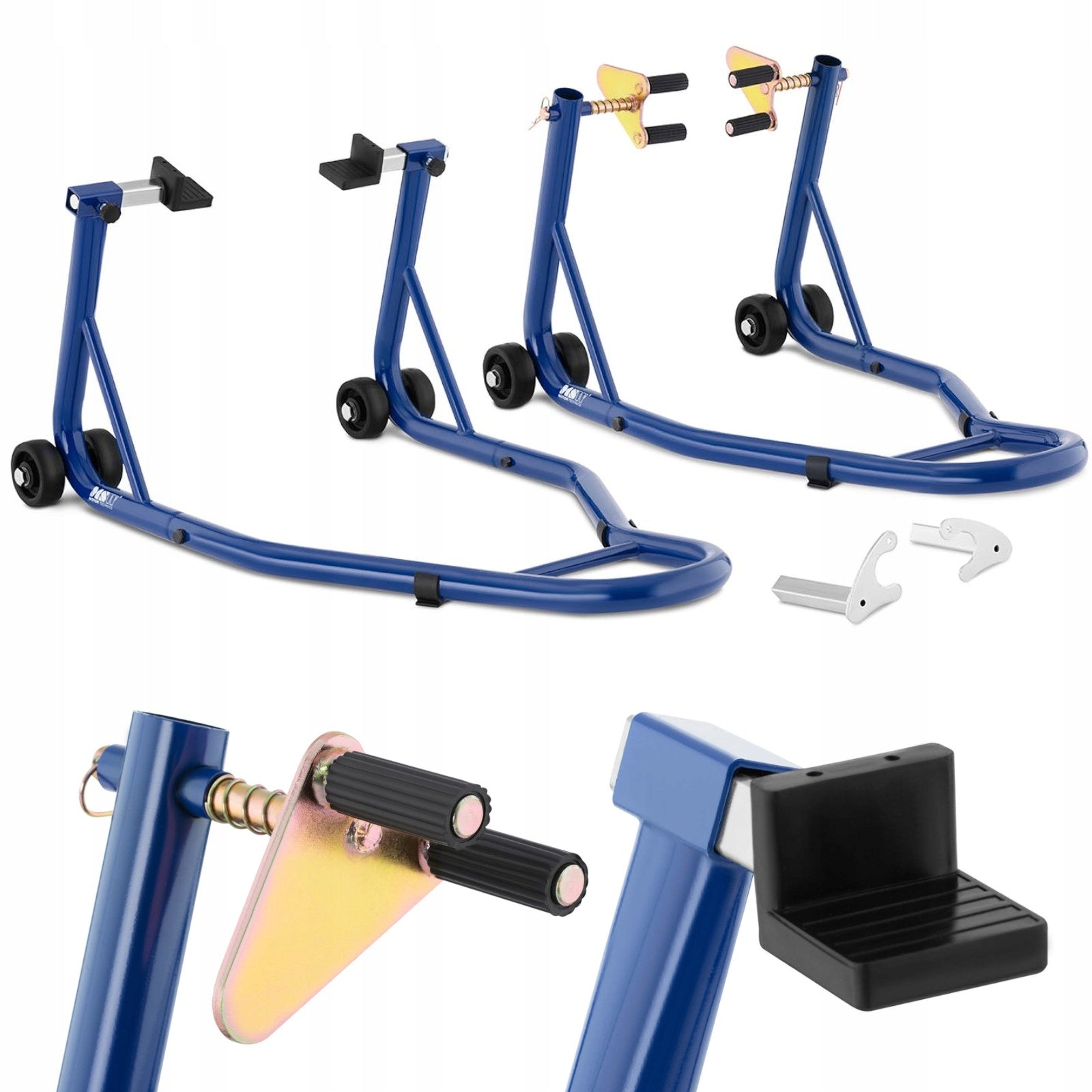 Motorcycle lift front rear 200 kg rack set for workshop