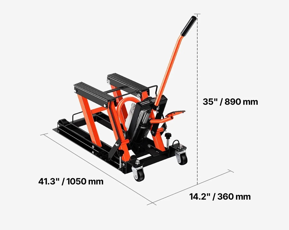 Motorcycle lift hydraulic black powerful pneumatic max 680 kg Manufacturer no brand