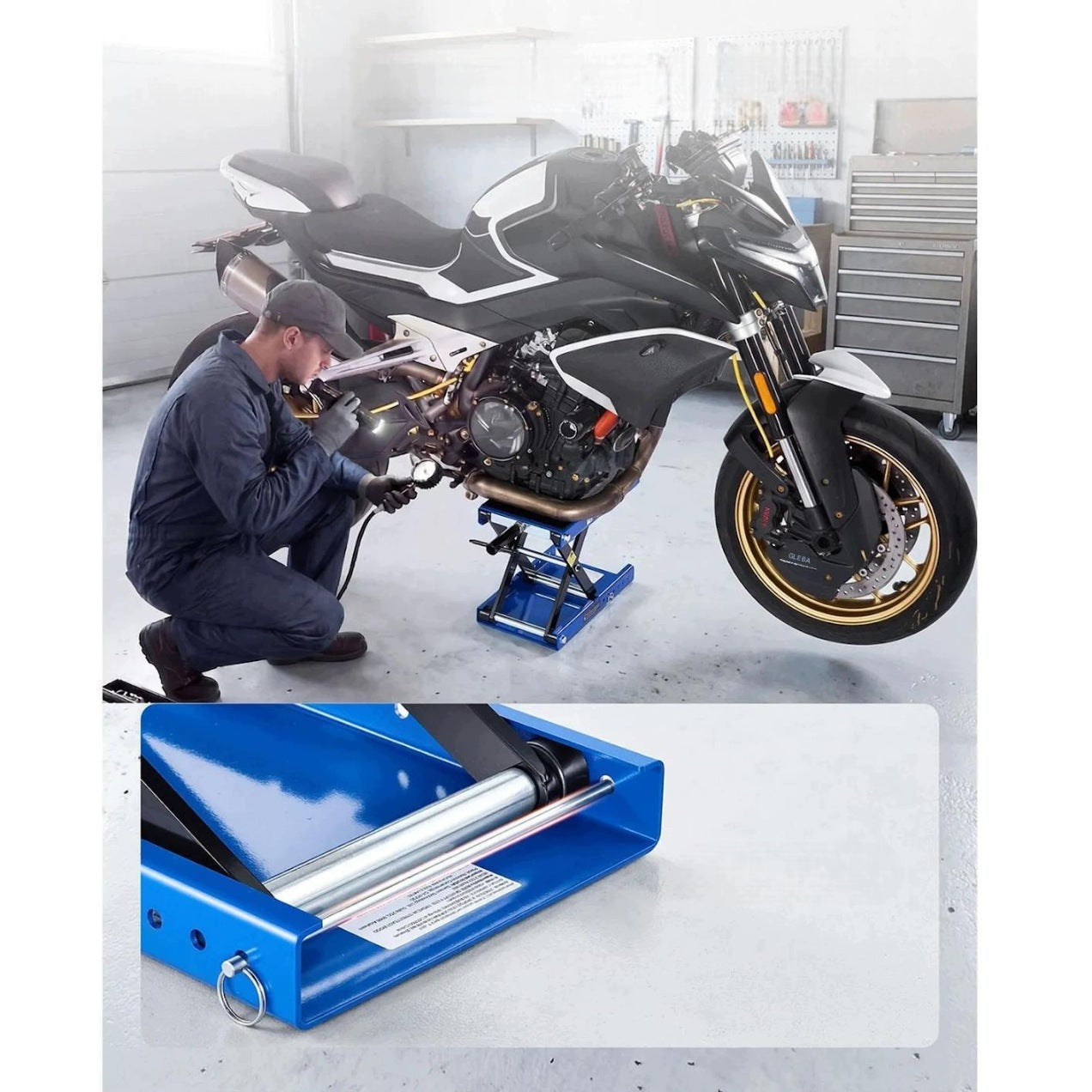Motorcycle lift strong premium steel platform 499 kg 95 - 340 mm Manufacturer code 5907021478274
