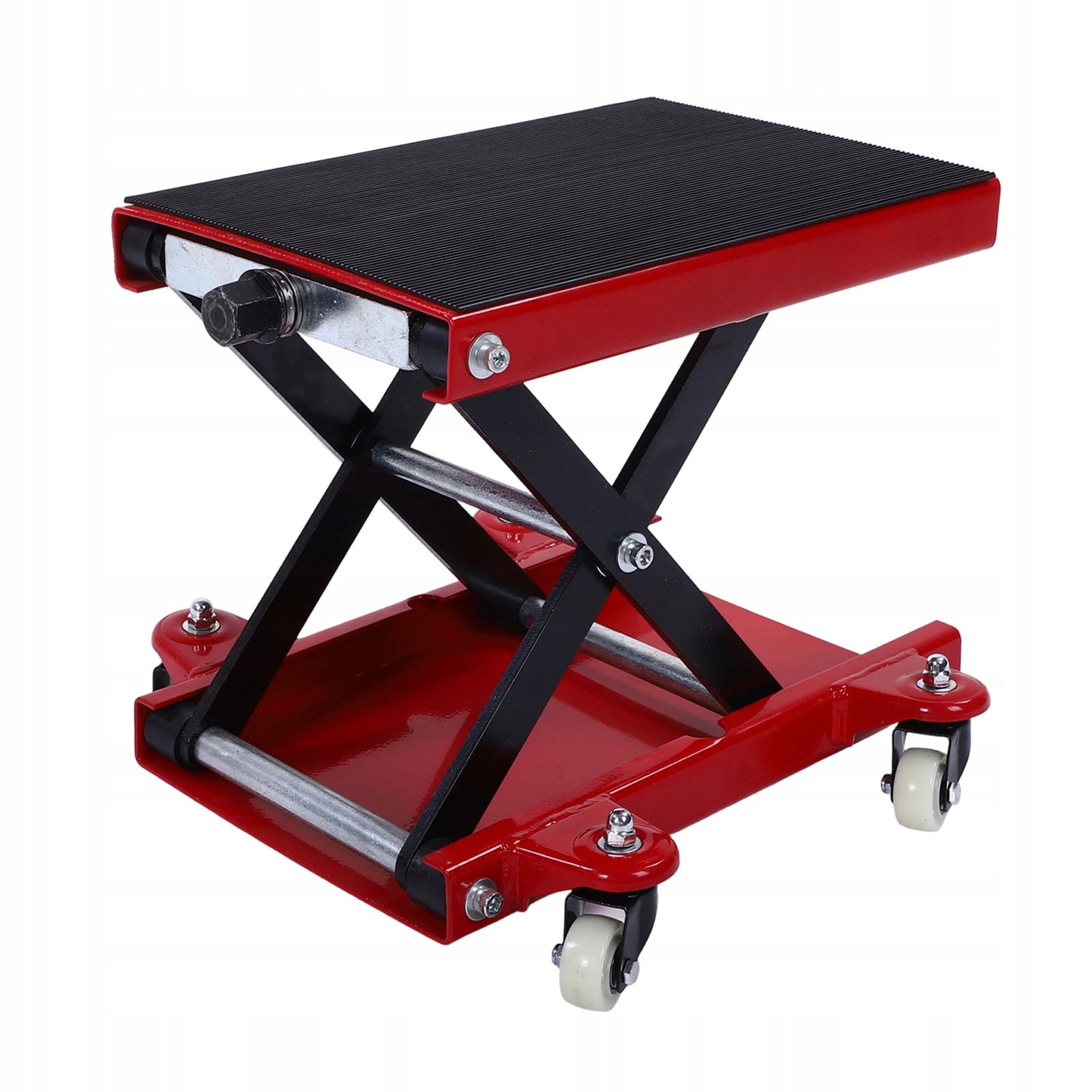 Motorcycle lift with 4 koami hand crank wide DJ platform