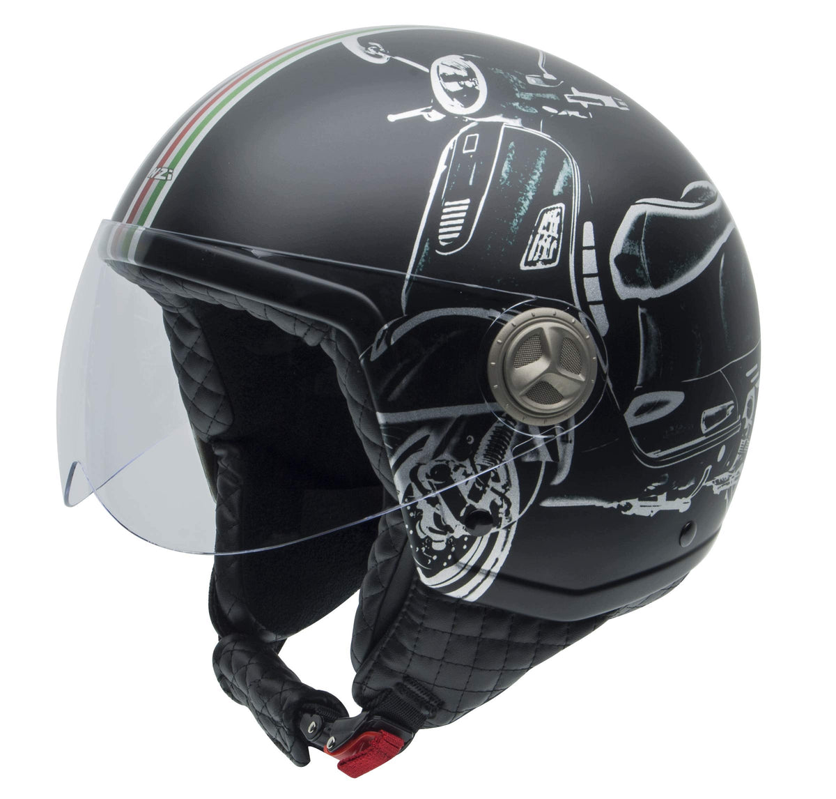 Motorcycle open helmet NZI Zeta Graphic Matt M Vespa Turia