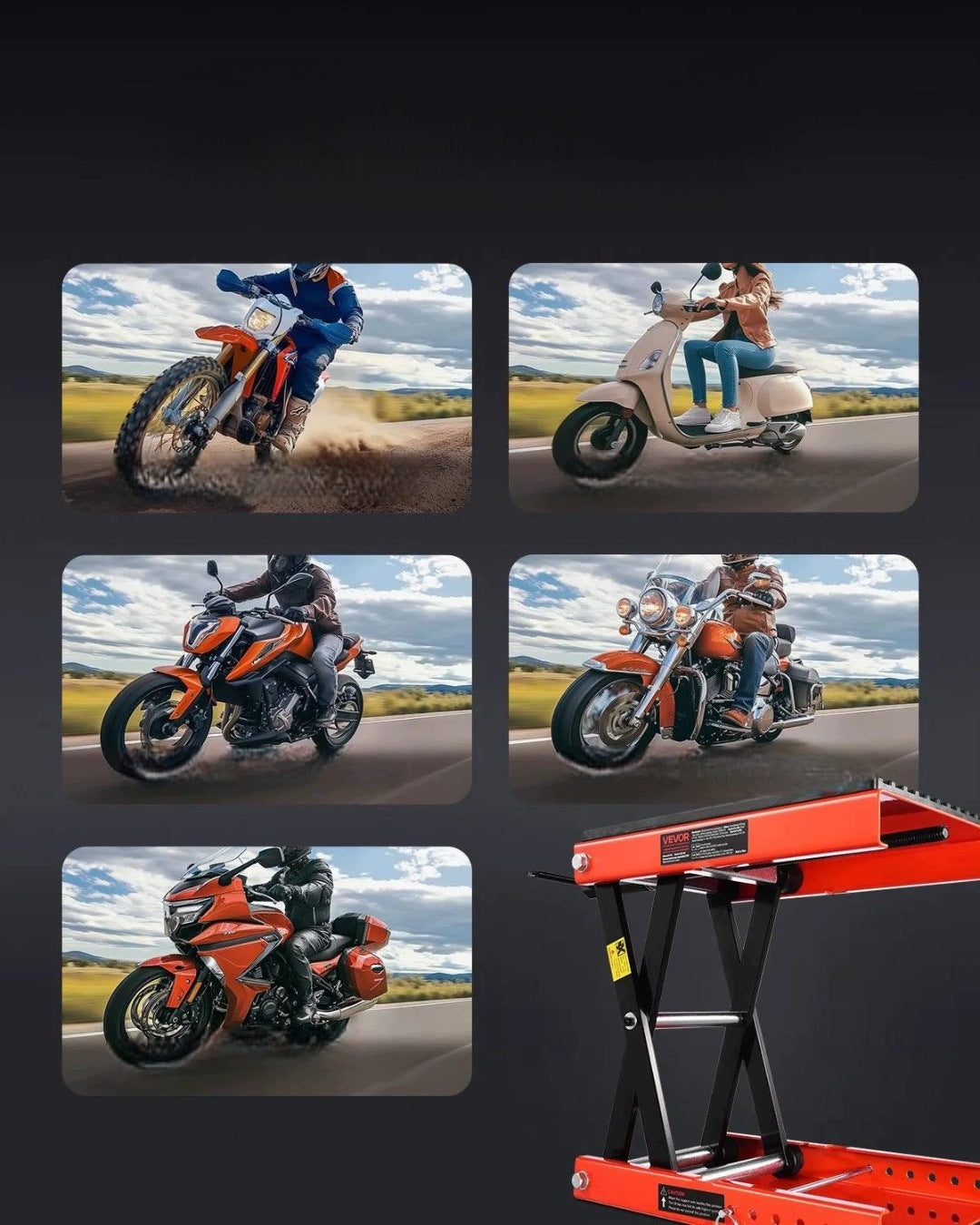 Motorcycle scissor lift black premium steel 105 - 380 mm adjustment Manufacturer code 5907021478236