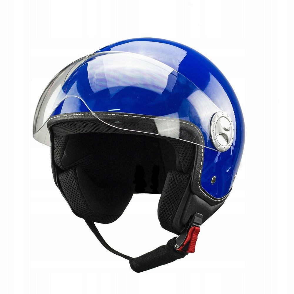 Motorcycle scooter helmet open - M blue
