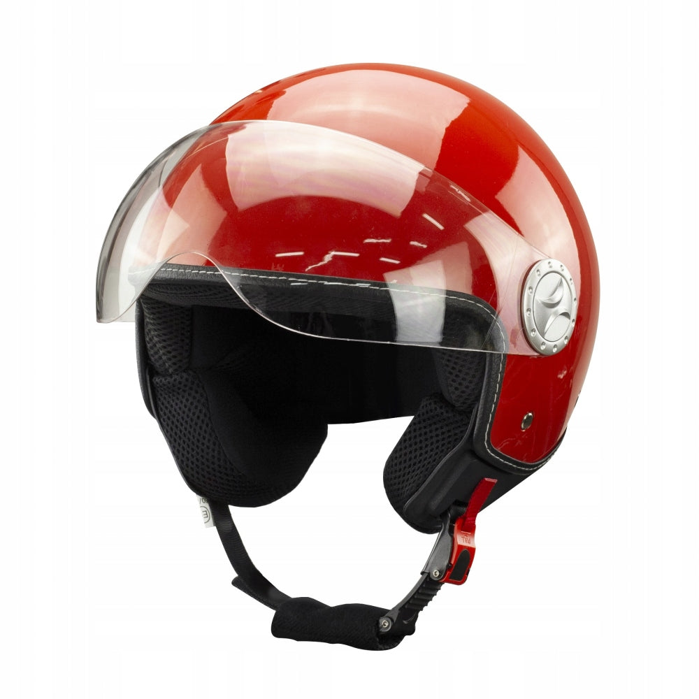 Motorcycle scooter helmet open - S red