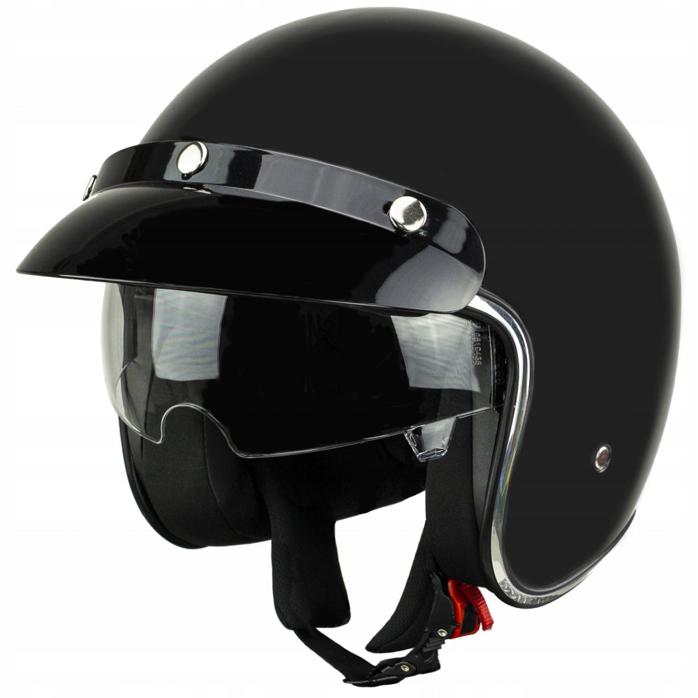 Motorcycle scooter helmet open with visor - M