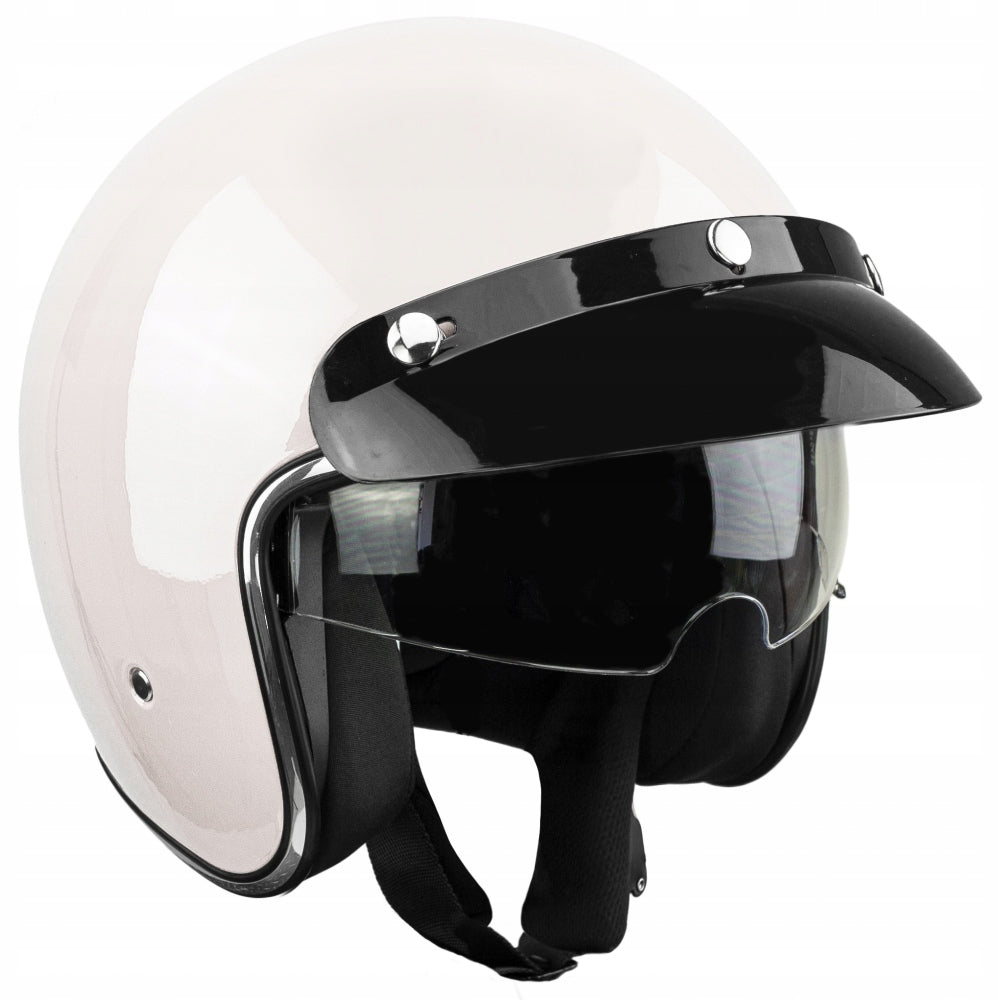 Motorcycle scooter helmet open with visor- S transparent blend white EAN (GTIN) 5904804602376