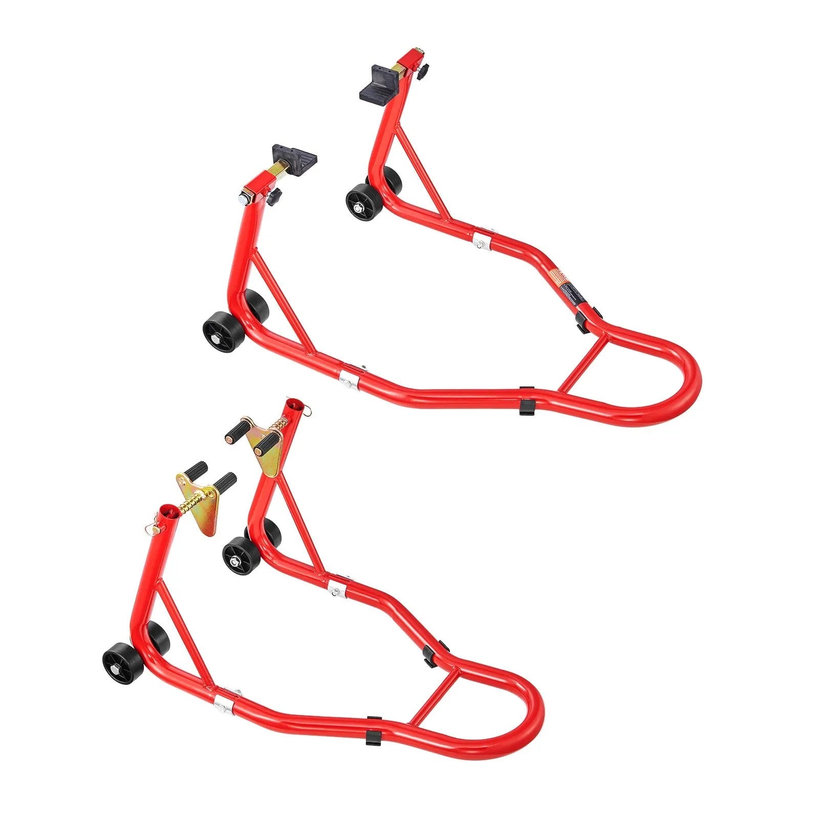 Motorcycle stand lift front rear strong steel 385 kg red adjustment