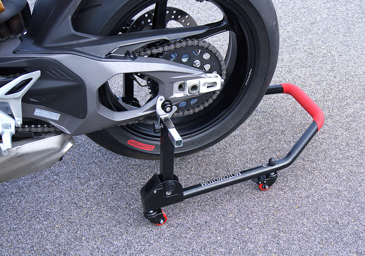 Motorcycle stand on wheels folding rear under motorcycle lift Manufacturer code U204R