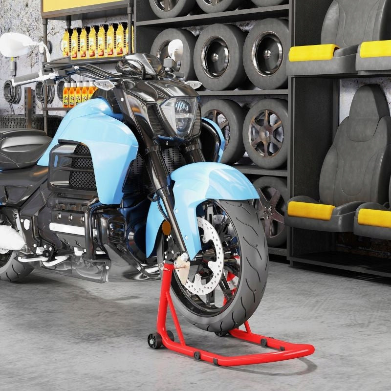 Motorcycle stands front/rear 544 kg steel red