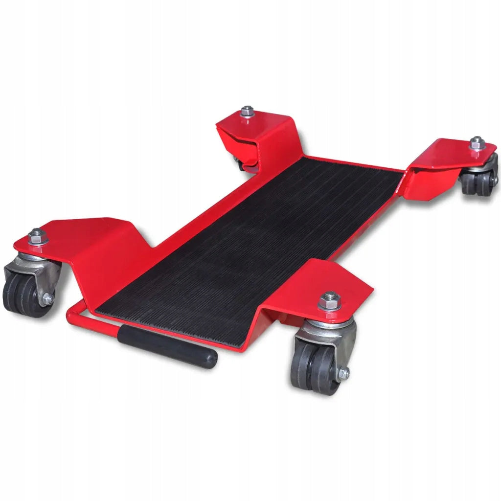 Motorcycle trolley with central stand, red, 60x41.5x8 cm, 100 kg