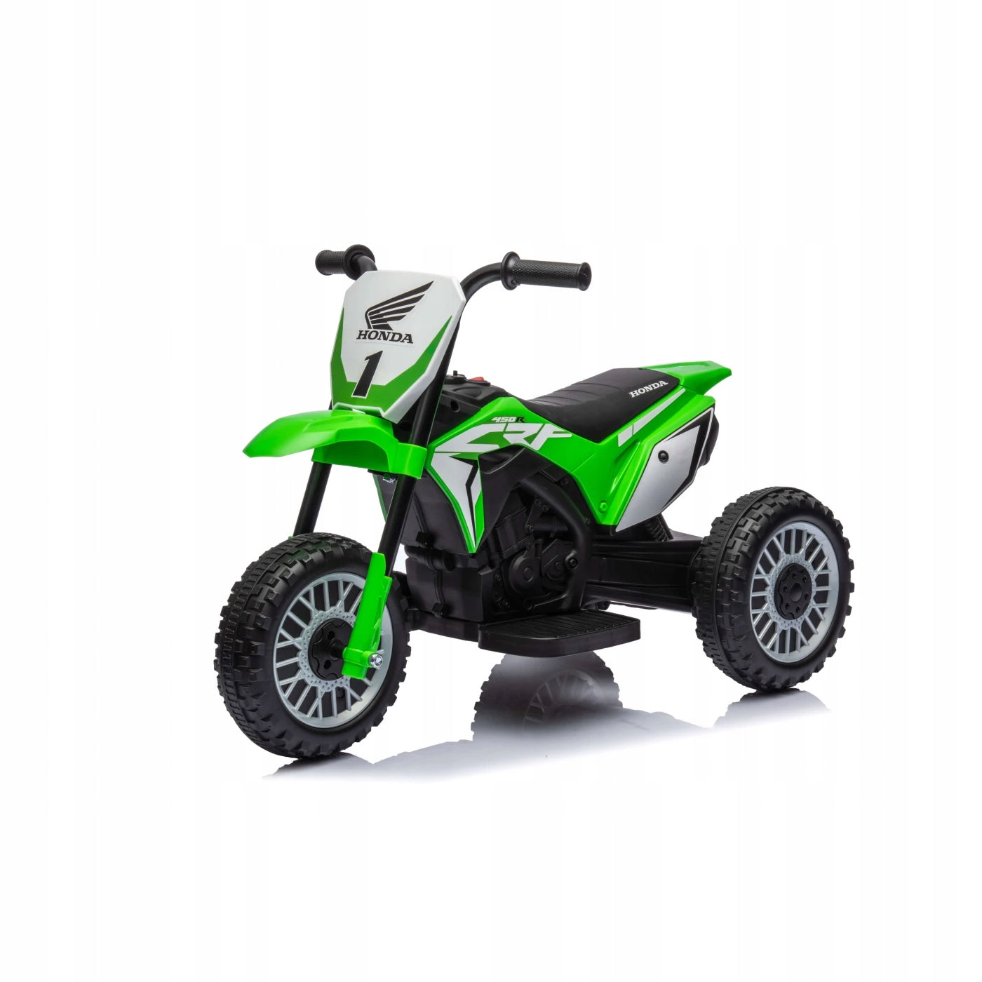 Motorek Cross Honda CRF 450R for children's battery Green + 3 Wheels Packaging status original