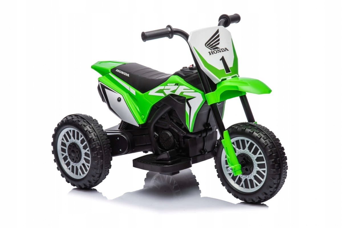 Motorek Cross Honda CRF 450R for children's battery Green + 3 Wheels