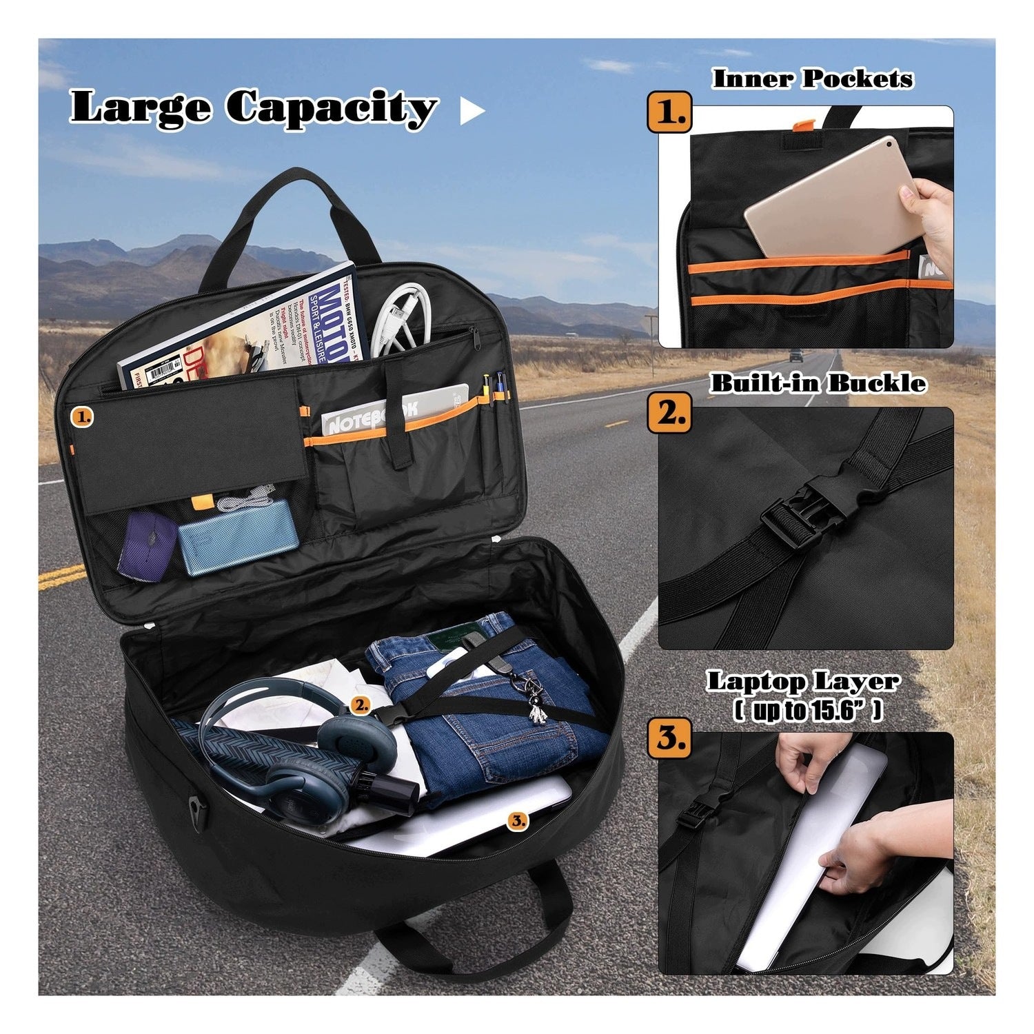 Motorrugzak Organizer - 5 Pockets - for Motorcycles - Perfect for Long EAN (GTIN) 8721273881722