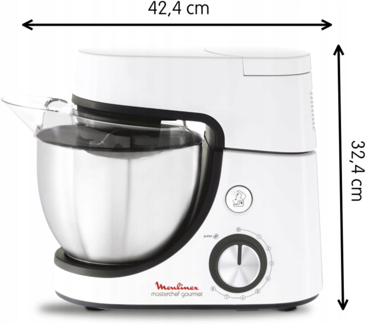 Moulinex Masterchef Gourmet 1100W 4.6L 8 gears stainless steel white Power rating 1100 W