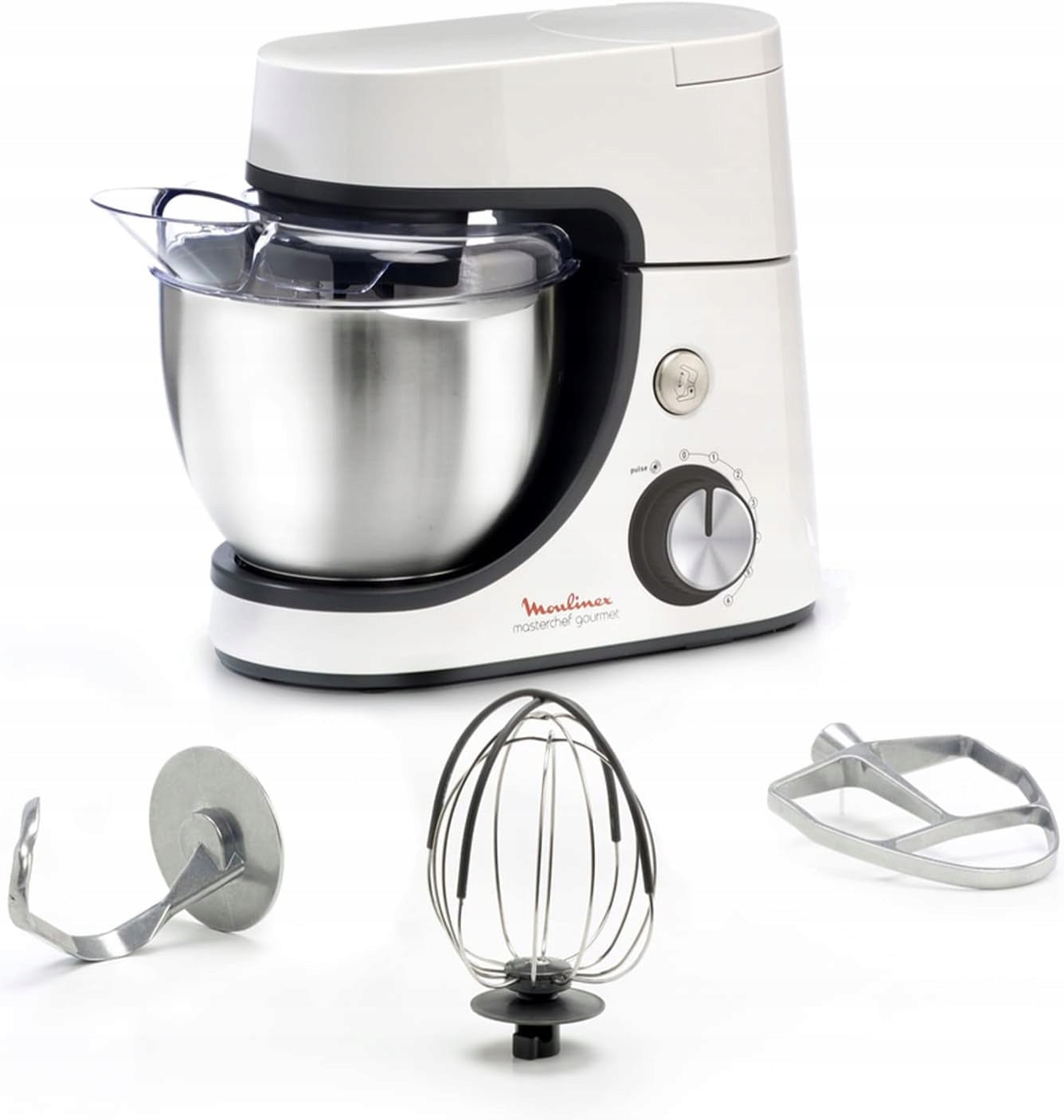 Moulinex Masterchef Gourmet 1100W 4.6L 8 gears stainless steel white