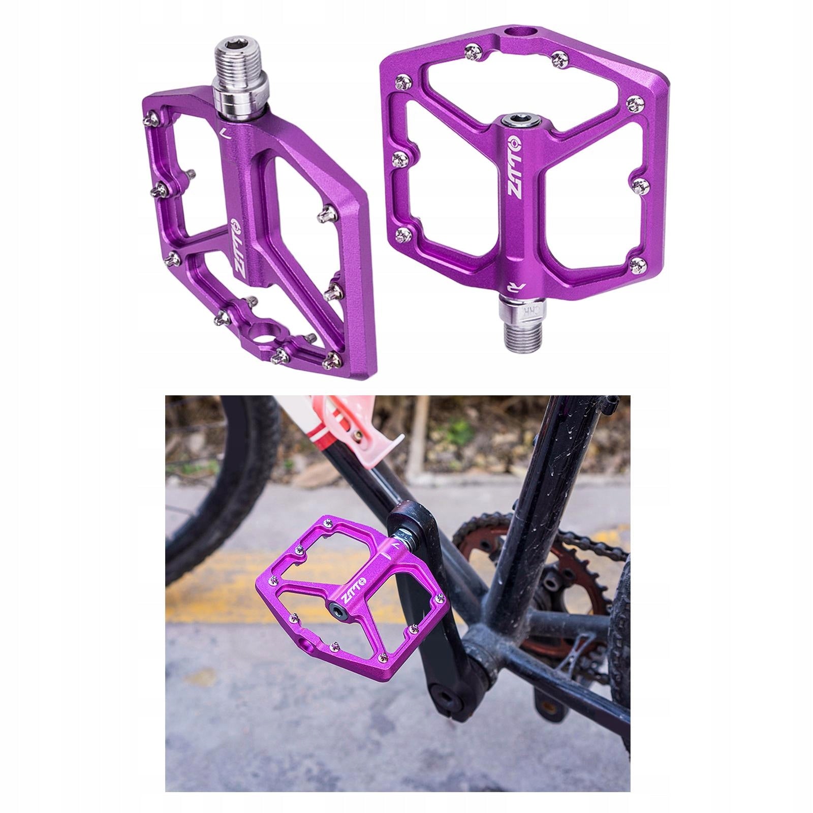 Mountain Bike Pedals Colorful MTB Pedals Bicycle Flat Pedals Purple Equipment group other