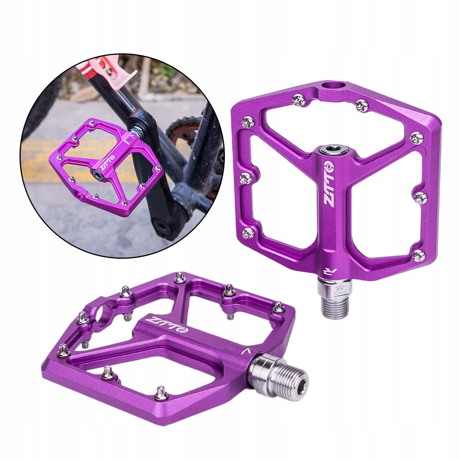 Mountain Bike Pedals Colorful MTB Pedals Bicycle Flat Pedals Purple Kind ball