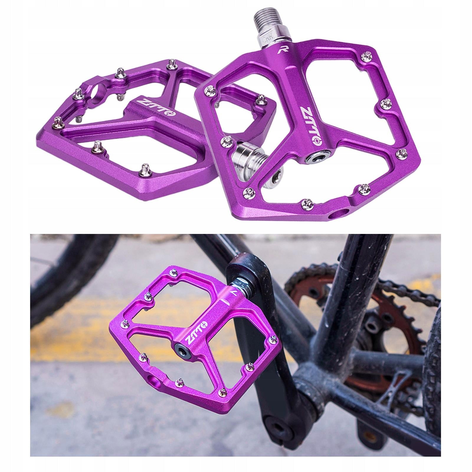 Mountain Bike Pedals Colorful MTB Pedals Bicycle Flat Pedals Purple Manufacturer code 07654053977