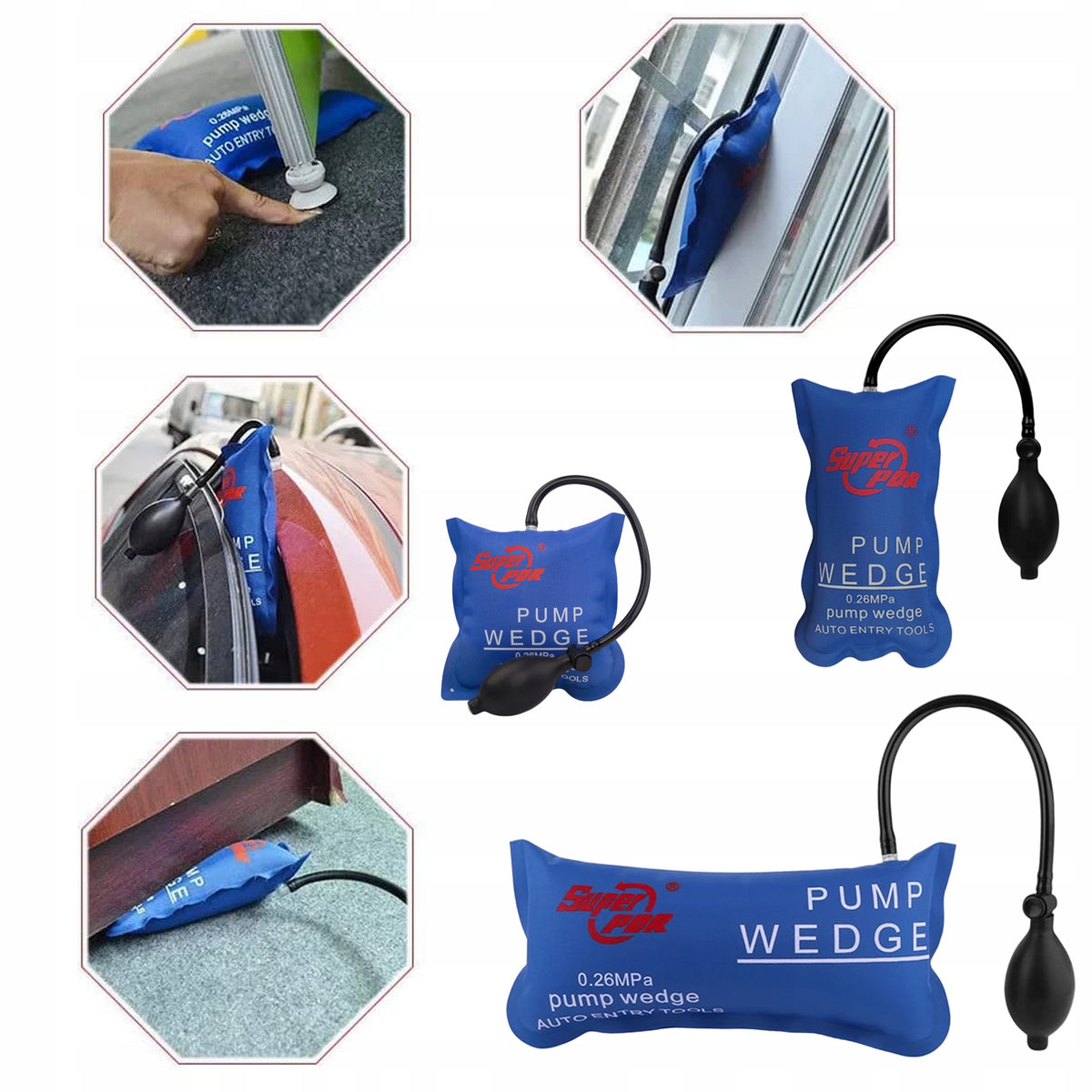 Mounting cushion set of 3 pieces different sizes of PDR door spreaders Maximum lifting height 60 mm