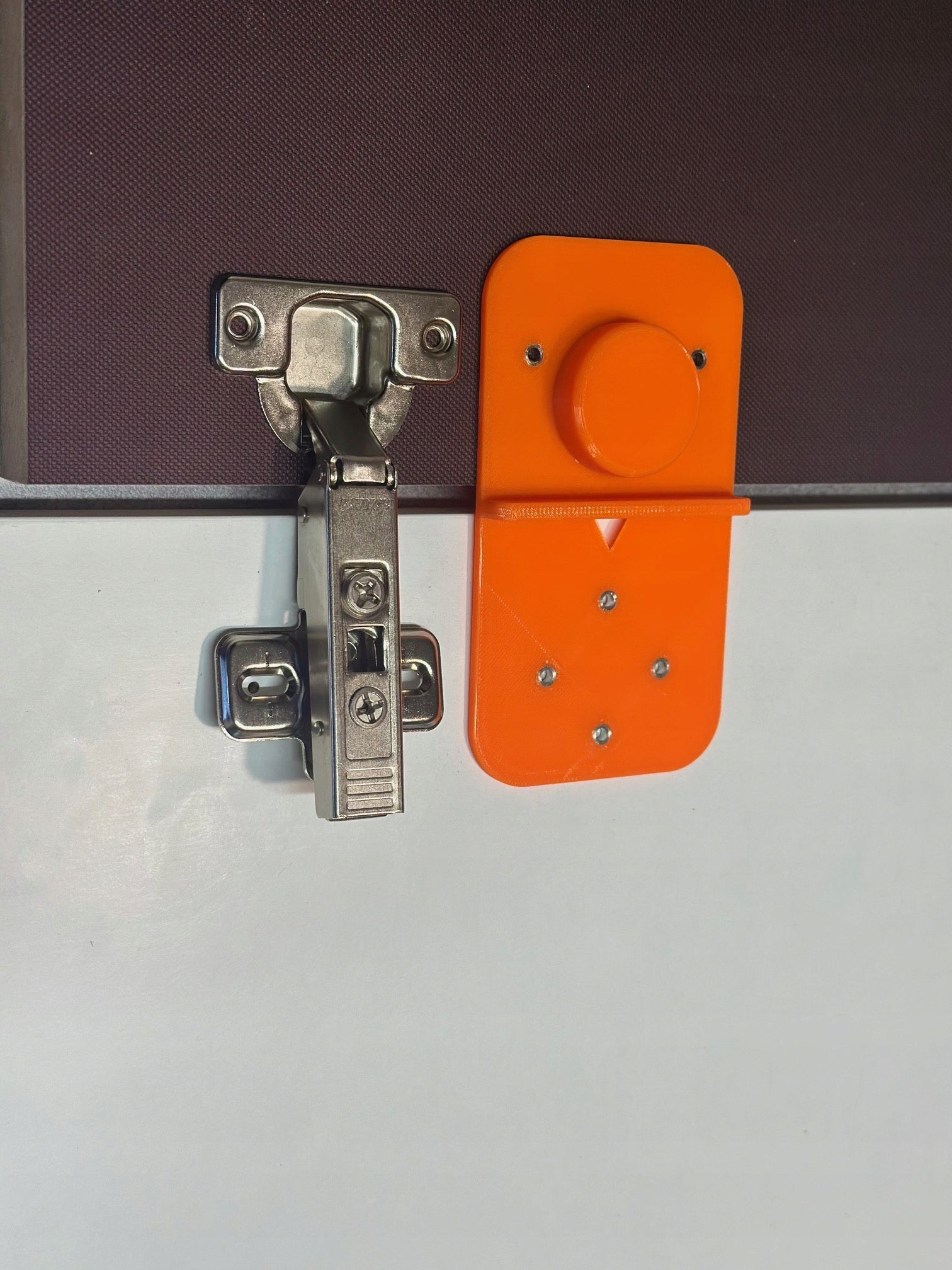 Mounting template for hinge guides applied furniture to size