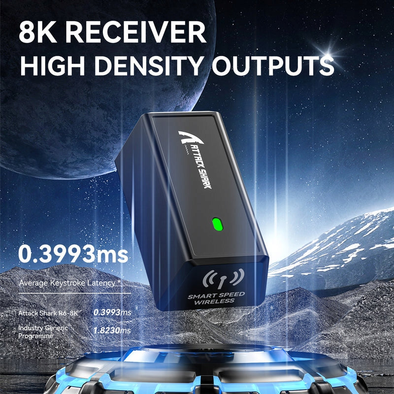 Mouse Attack Shark R6 Ultralight 8kHz/42kDPI PAW3950MAX Omron white Manufacturer code 6972792470412