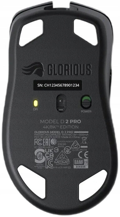 Mouse GLORIOUS PC Model D2 Pro Edition Black Mouse profile right-handed