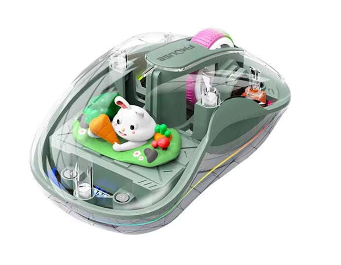 Mouse MOUSE wireless Bluetooth 3D inside visible rabbit green