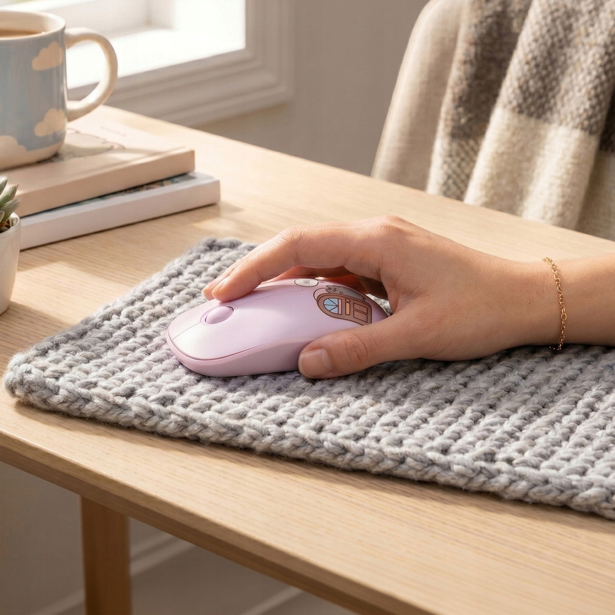 Mouse Wireless Computer Mouse Pusheen Purple Packaging status original