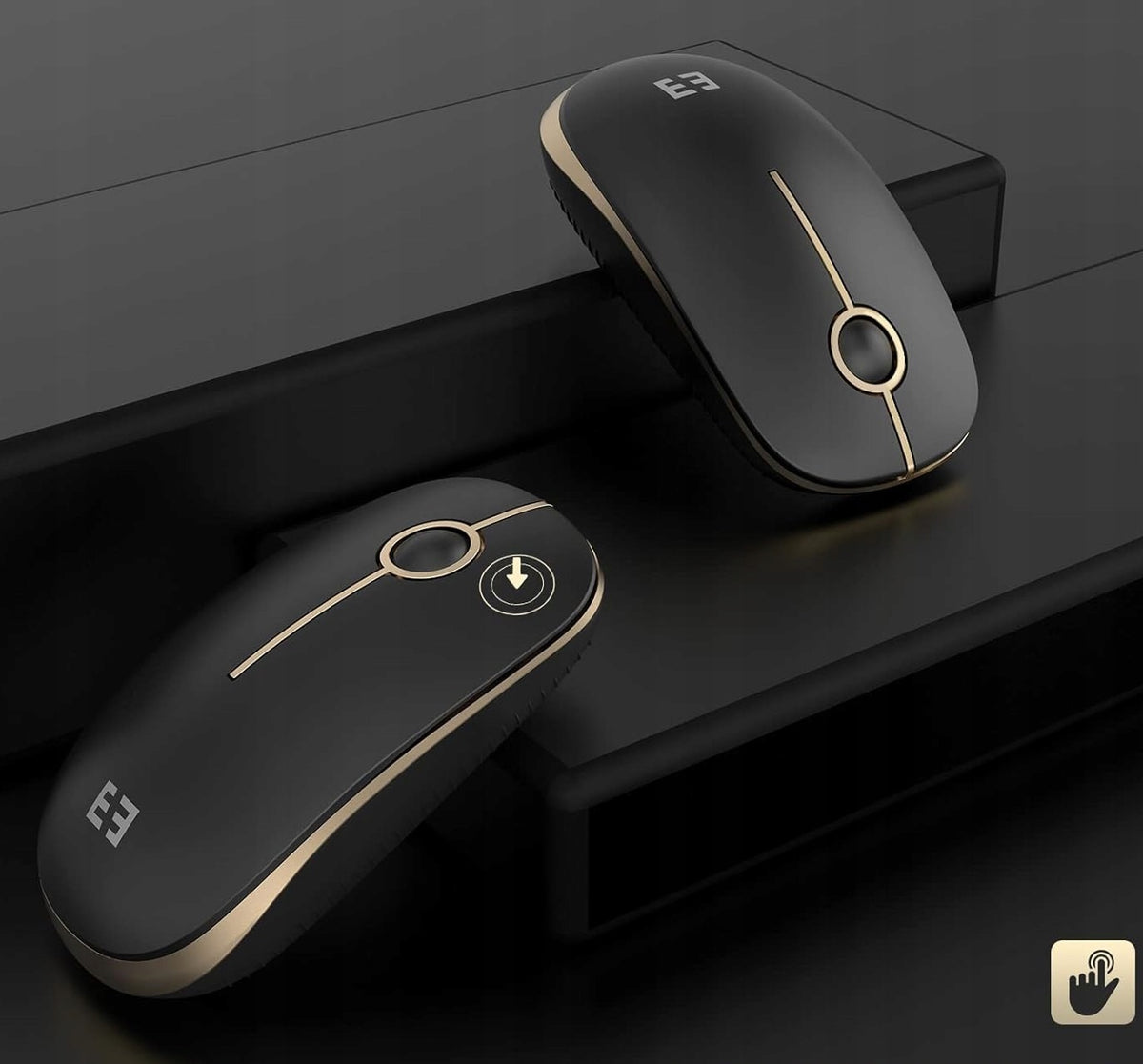 Mouse Wireless USB Mouse for Apple MacBook Windows Black Gold Gift EAN (GTIN) 5904365826457