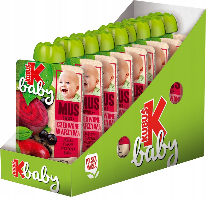 Mousse Kubuś Baby Red vegetables fruit beetroot 9x100g