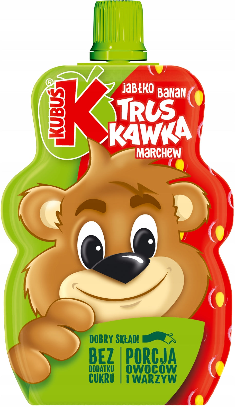 Mousse Kubuś Strawberry Apple Banana Carrots 12x100g Packaging status original