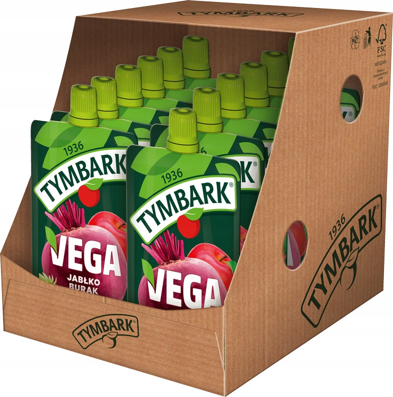 Mousse vegetables fruit Tymbark Vega apple beetroot strawberry 12x 100g