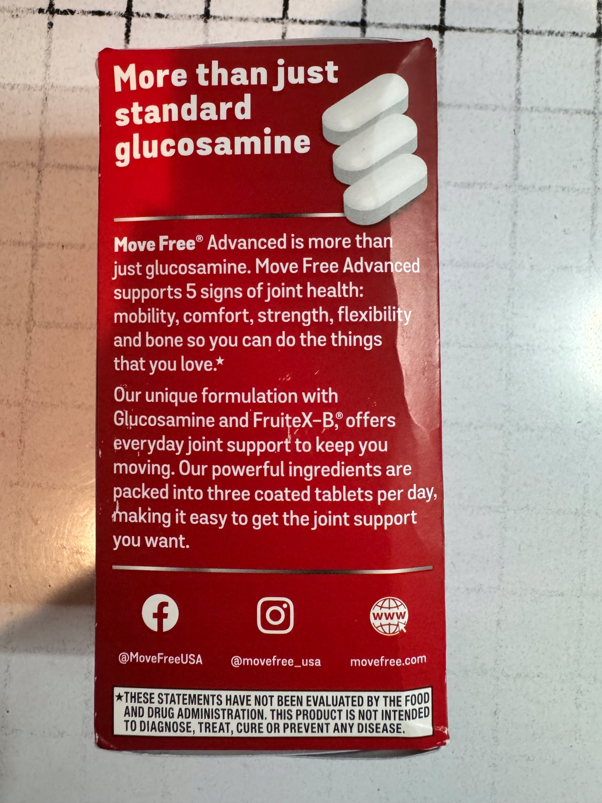 Move Free Advanced Joint Supplemen Advanced Plus MSM zdrowe stawy Form dragees