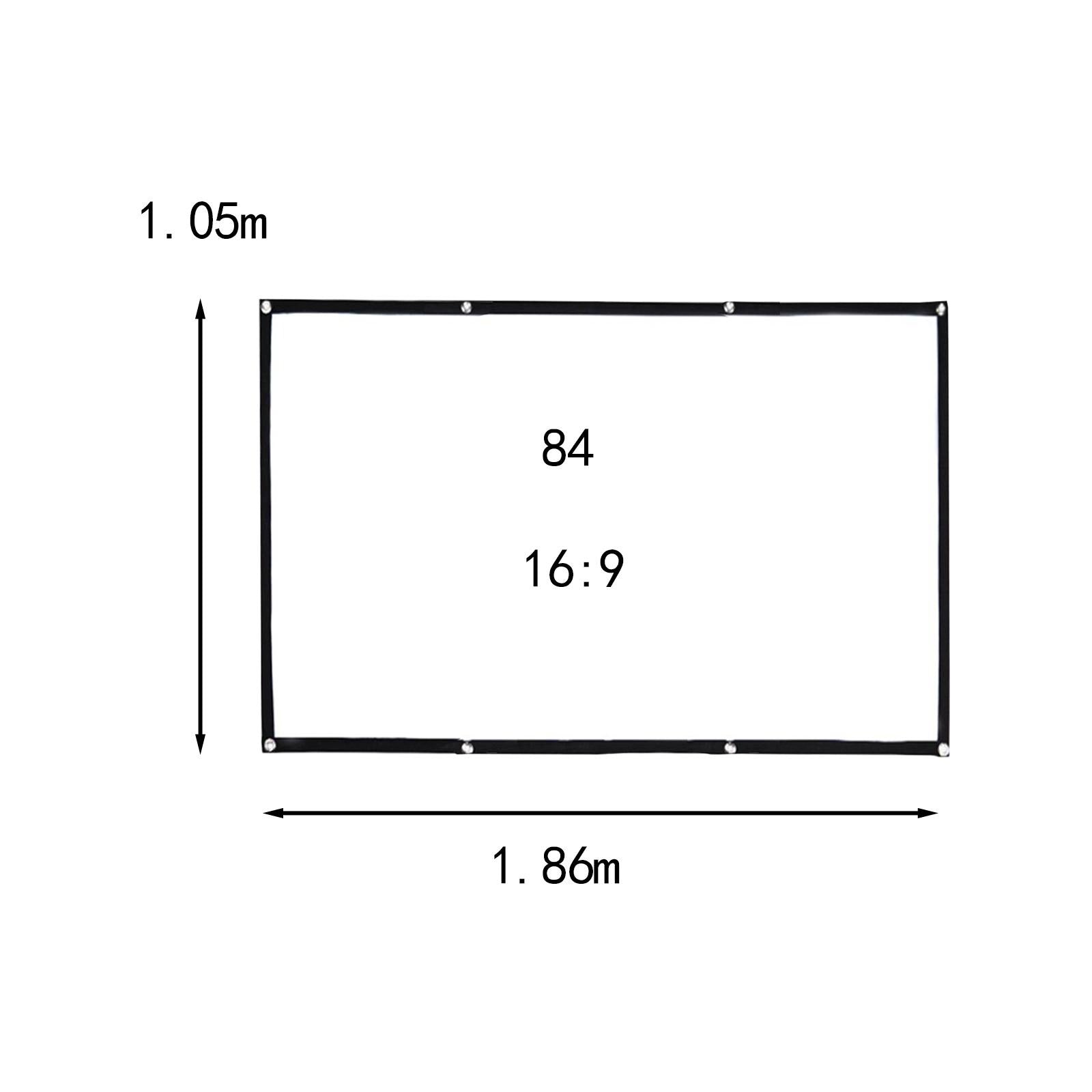 Movie Projector Screen Thickened Easy to Install Portable Anti 1.86x1.05m Packaging status original
