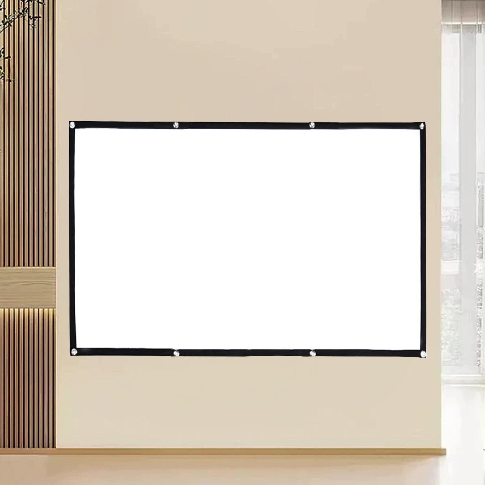 Movie Projector Screen Thickened Foldable White Easy 1.86x1.05m