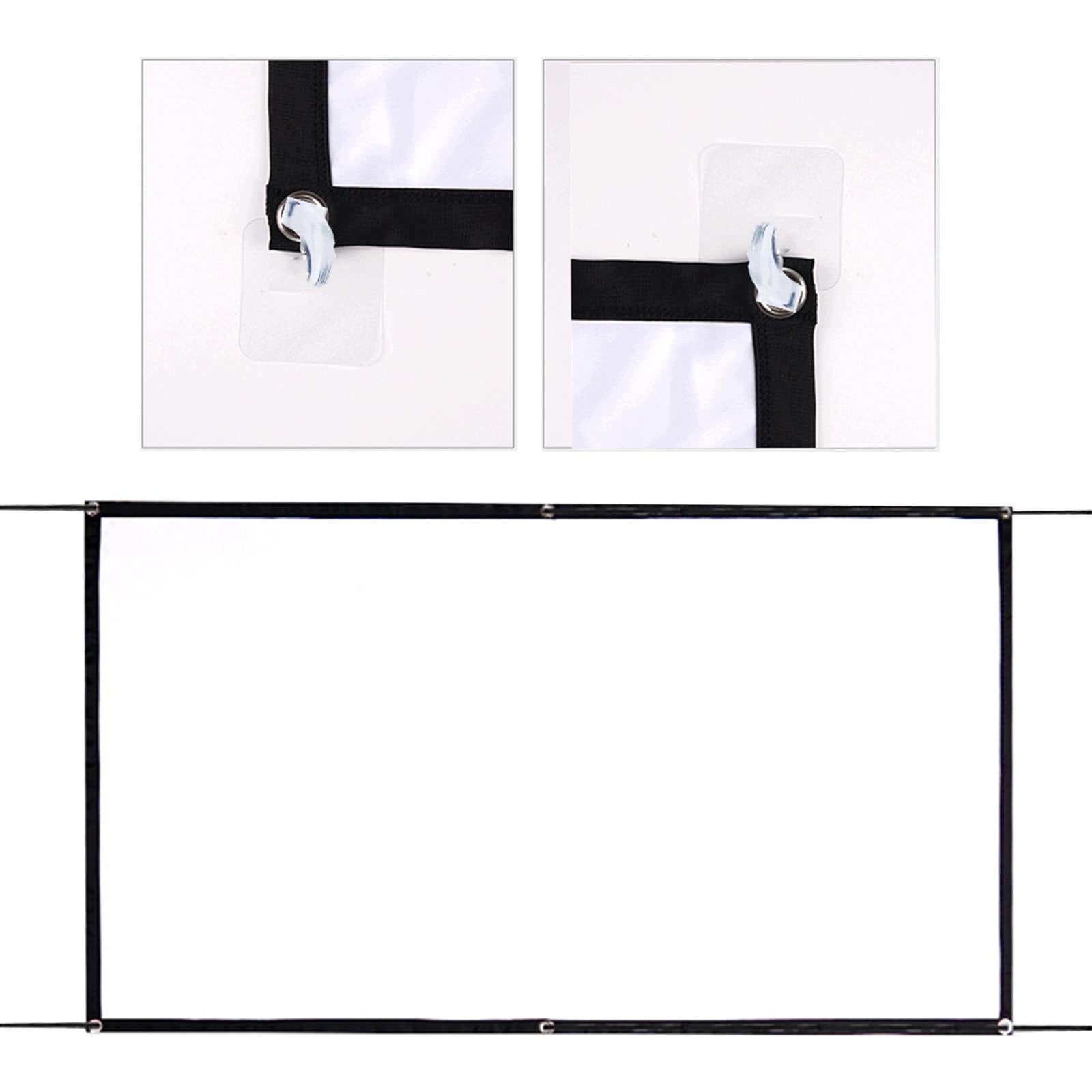 Movie Projector Screen Thickened Polyester White Anti Crease 1.86x1.05m Packaging status original