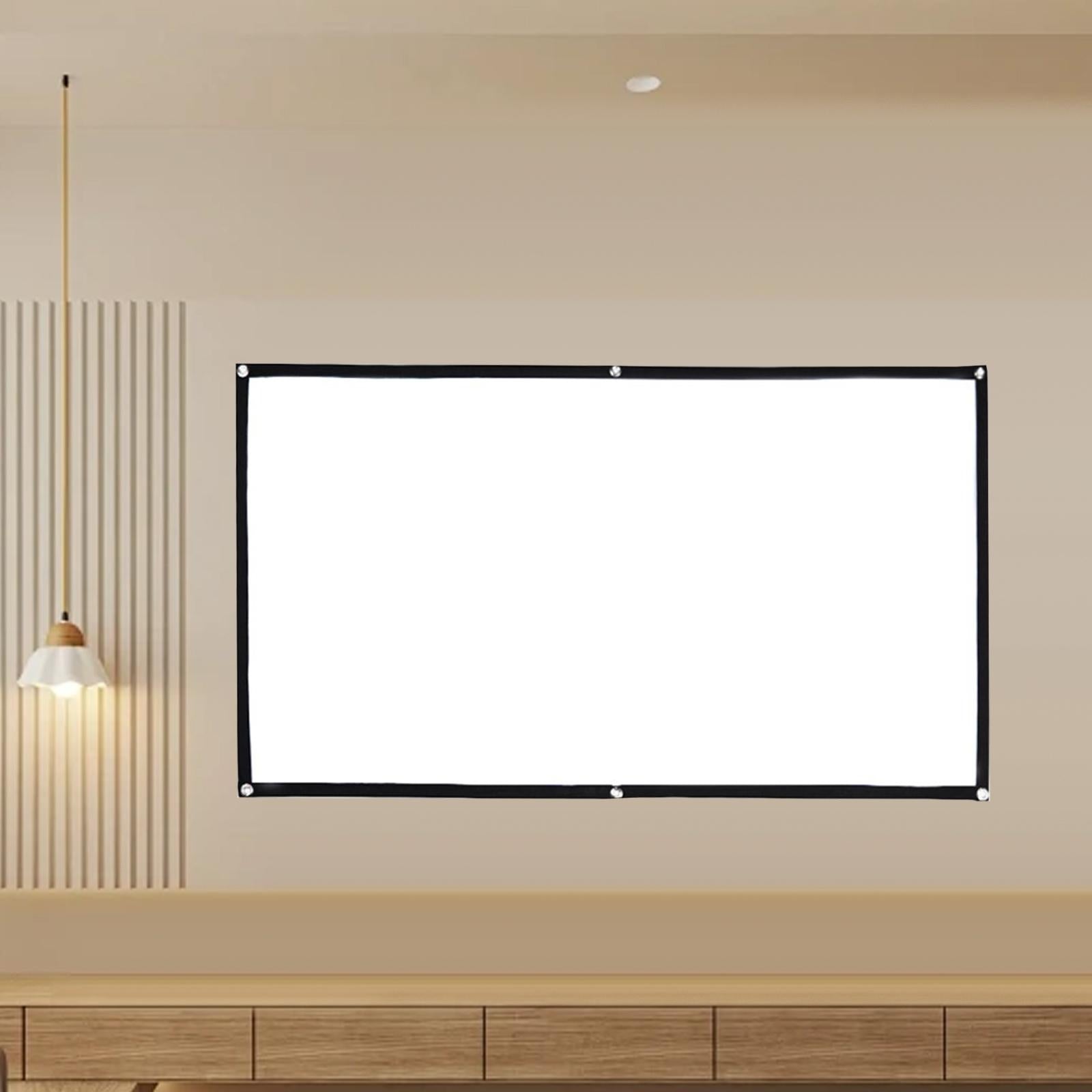 Movie Projector Screen Thickened Polyester White Anti Crease Easy 1.59x0.9m