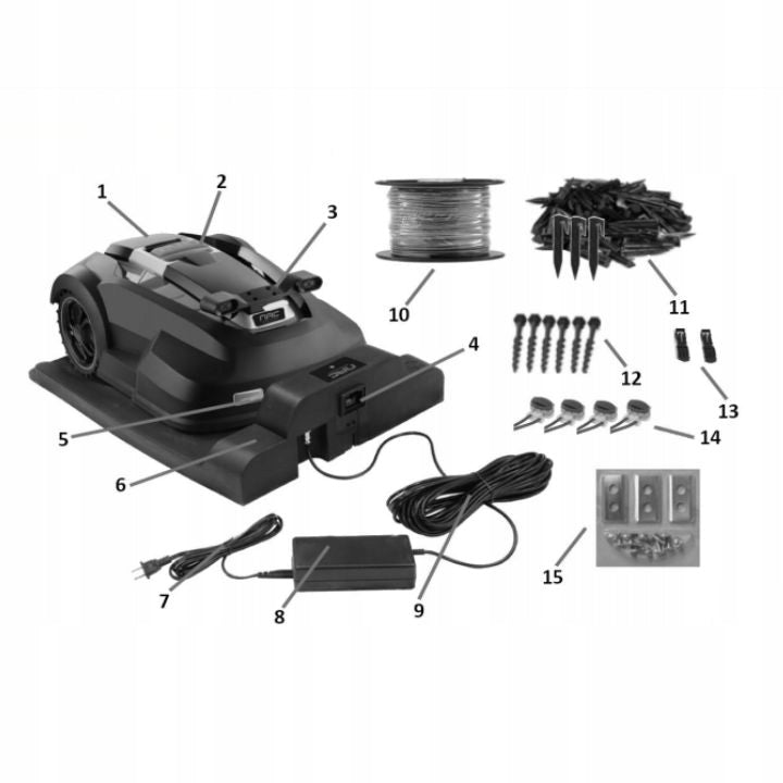 Mowing robot NAC RLM cutting width 24 cm Mowing height adjustment range 2.5–6.5 cm